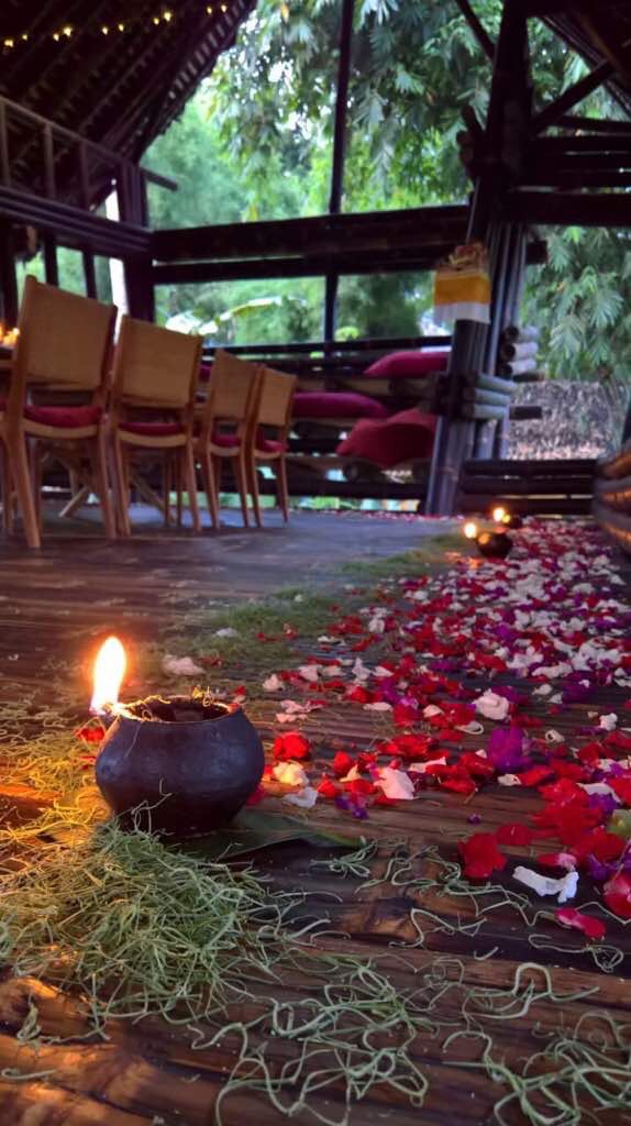 Retreat-Dinner-candle- Pilates, Yoga & Meditation Retreat Bali