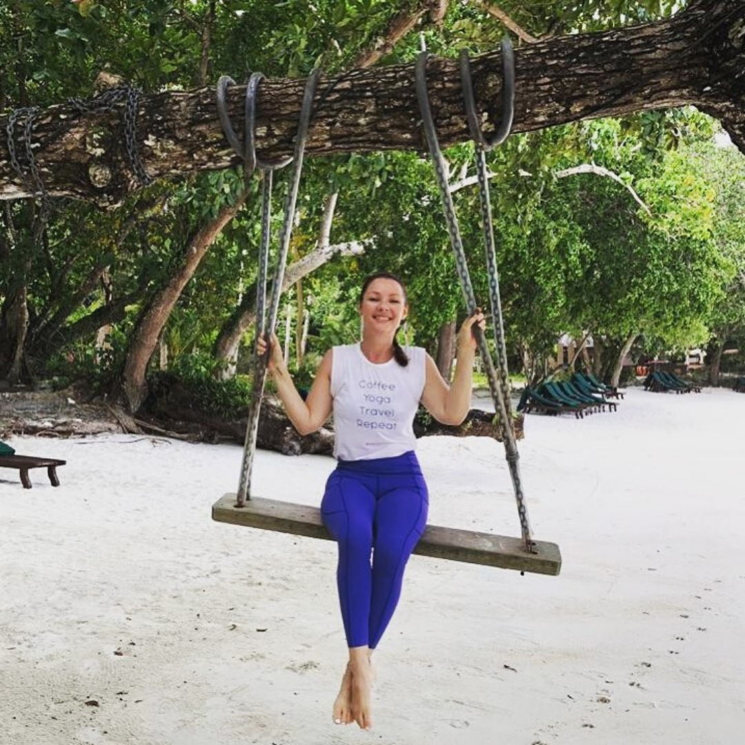 Me on swing Pilates positivity